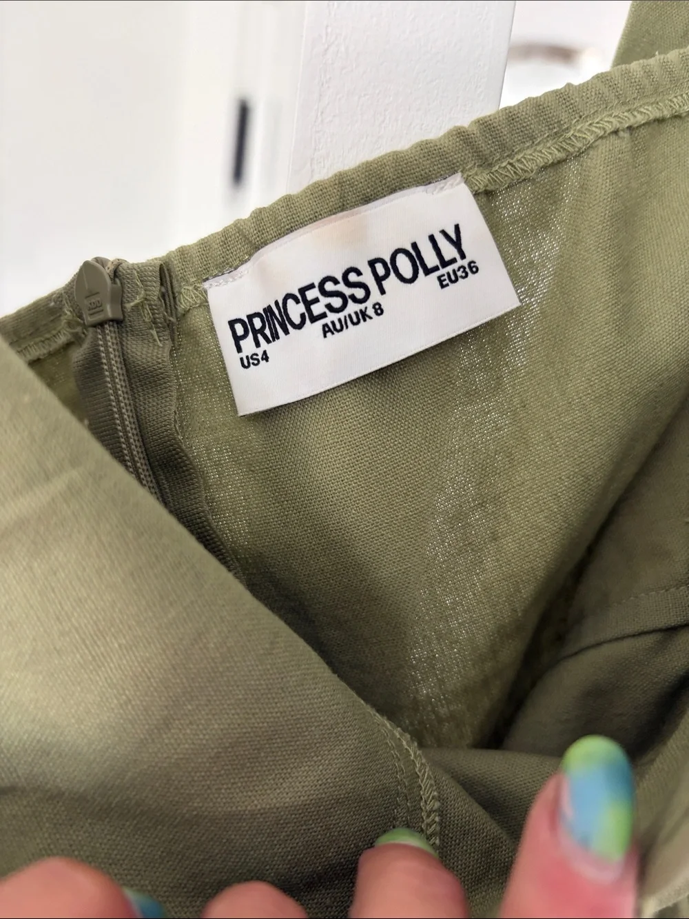 Princess Polly Halter Mini Dress in Sage Green - Picture 3 of 3